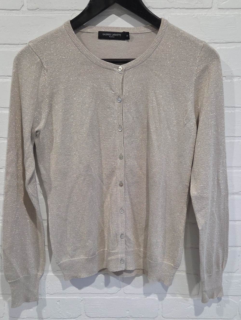 Galeries Lafayette Paris  Gold Shimmer Cardigan